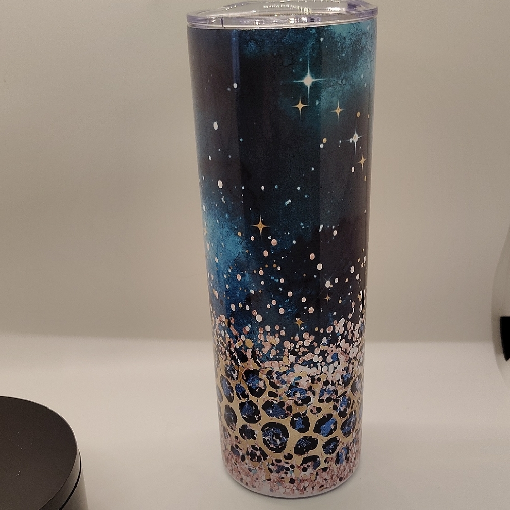 Stylish Blue and Gold 20oz Tumbler